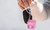  Mobile phone creative keychain cartoon pendant car keychain portable stand-La