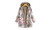 Women warm thick plush coat jacket floral print hooded retro jacket