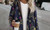 Women warm thick plush coat jacket floral print hooded retro jacket