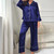 NEW 2601 Long Sleeve Satin Pajamas Set 6787