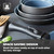 Tower T800203 Freedom 3 Piece Cookware Set with Ceramic Coating, Stackable Design and Detachable Handle, Graphite, Aluminium