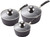 Tower T900111 Precision 3 Piece Non-Stick Forged Aluminium Pan Set Diamond Coating, Soft Grip Handles, Black