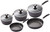 Tower T900110 Precision 5 Piece Non-Stick Forged Aluminium Pan Set Diamond Coating, Soft Grip Handles, Black
