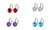 Colored zircon single diamond ear buckle earrings European and American cold wind earrings-LA