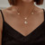 Double Row Pendant Necklace- Butterfly