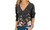 2305  NEW V-neck drop shouder flower print long-sleeved top-LA  6759