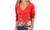 2305  NEW V-neck drop shouder flower print long-sleeved top-LA  6759