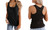 NEW-Tank Tops Button Down Sleeveless Scoop Neck Vest Shirts -1082LA