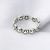 New-Smiley Face Ring Silver Open Rings Adjustable-3302LA