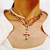 New-Cross Thick Chain Multilayer Circle Portrait Pendant-LA