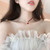 New-Pearl Choker Necklace Cute Double Layer Chain Pendant0008-LA
