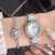 NEW  2503 Fashion Ladies Watch With Diamond Bracelet Two-Piece Watch 9051