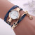new-Multilayer Braided Bracelet Watch Women Fashion Rhinestone Quartz Wrist Watch 3022