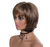 BRA-Short wig hair wig identical to Organic human hair with fringe cheap soft daily wear toast promotion dark brown smooth