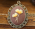  DIY  Embroidary Orval Shape antique look Necklace 