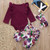 BRA-Autumn Winter Fashion Cute Infant BabyGirls Clothes Solid Ruffles Romper Bodysuit+Floral Pant+Headband 