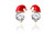 Christmas Earrings Studs, 1 Pair Gold Plated Santa Claus Hat Design Christmas Fashion Jewellery Santa Gift for Women Ladies  9008 -la