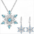 NEW-Women's Snowflake Necklaces Snowflake ear studs0188-LA