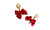NEW Red bow pearl stud earrings 0237-la