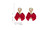 NEW Red bow pearl stud earrings 0237-la
