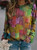 Casual Print Round Neck Pullover-la