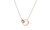 NEW necklace women's rose gold double ring diamond clavicle chain 0306  LA