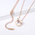NEW necklace women's rose gold double ring diamond clavicle chain 0306  LA