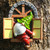 Cute gnome open window Garden decoration