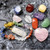 New 11-Pack Pink Crystal Heart Hex Pendant Colored Stone Set 0254