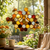Decorative Bee Stained Glass Window Hanging Garden Wall Ornament-1050la