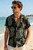 Men Fern Print Short Sleeve Summer Beach Shirt -3012la