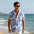 Men Fern Print Short Sleeve Summer Beach Shirt -3012la