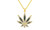 NEW Diamond studded Maple Leaf Necklace 0351 LA