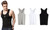 NEW 3pcs black White Gray Sports White Solid Slim Fit Bottoming Stretch Summer Sleeveless Tank Top 5059  LA