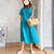 NEW Solid colour Cotton loose fit casual maxi dress5117-la