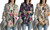 NEW Women's Casual Long Sleeve Shirt Plus Size Print Top Button 5196