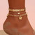 NEW Personality Butterfly 3-Piece Set Foot Ornament Fish Bone Chain Love Pendant Anklet 5295