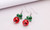 NEW Creative bow christmas red bead earrings 5370
