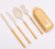NEW Wheat Straw Eco Reusable Portable folding cutlery set 5427