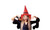 NEW  6pcs Halloween hat witch hat party arrangement props LED light witch hat  5430