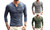 NEW Casual Slim T-Shirt Henley 0393