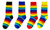 NEW  4pcs Rainbow socks striped sports preppy girls mid tube socks 5507