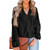 NEW Swiss Dot Guipure Lace Detail long sleeve V-neck blouse-la 5508