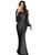 Tassel sleeve evening Sequin maxi dress 720