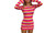 NEW Autumn and winter new striped color-blocking slim-fit leak-back dress 5669