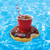 INFLATABLE BEVERAGE BOATS DONUTS Drinks Holder Pool Floats