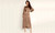 NEW Satin Waisted Solid Color Long Sleeve Dress Maxi Dress 5704