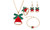 NEW Christmas bells drop oil necklace bracelet four pieces ​5829