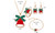 NEW Christmas bells drop oil necklace bracelet four pieces ​5829