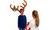 NEW Children's Christmas inflatable reindeer antler hat with ring 5842